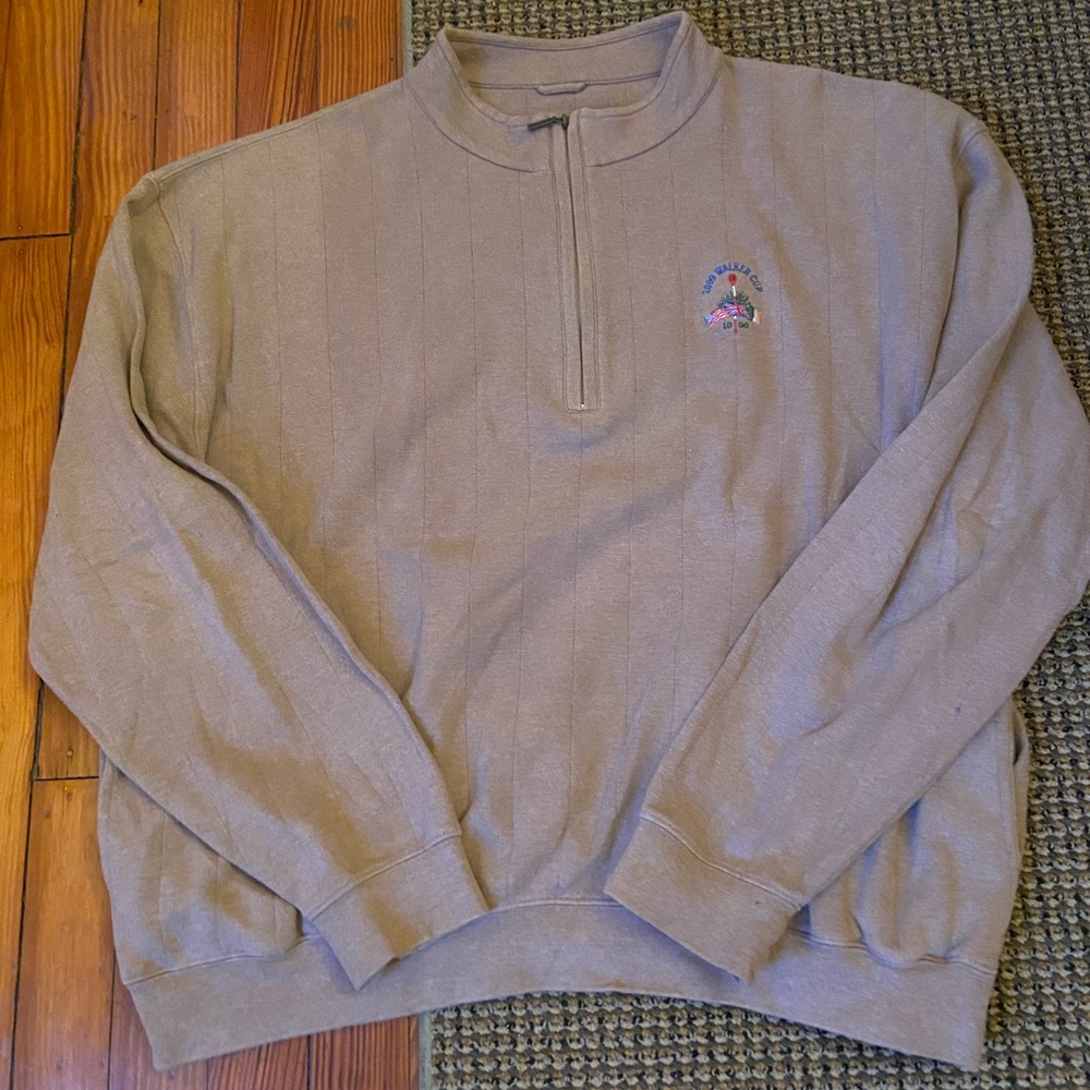 2009 Merion walker cup tan half zip sweater.